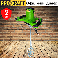 Електричний будівельний Міксер Procraft PMM 2400 для шпаклівки, клею, штукатурки, розчину та фарби, 1400 Вт