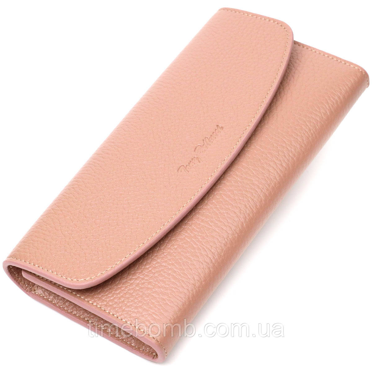Відмінний жіночий гаманець з монетницею на блискавці з натуральної шкіри Tony Bellucci 21967 Пудровий, фото 1