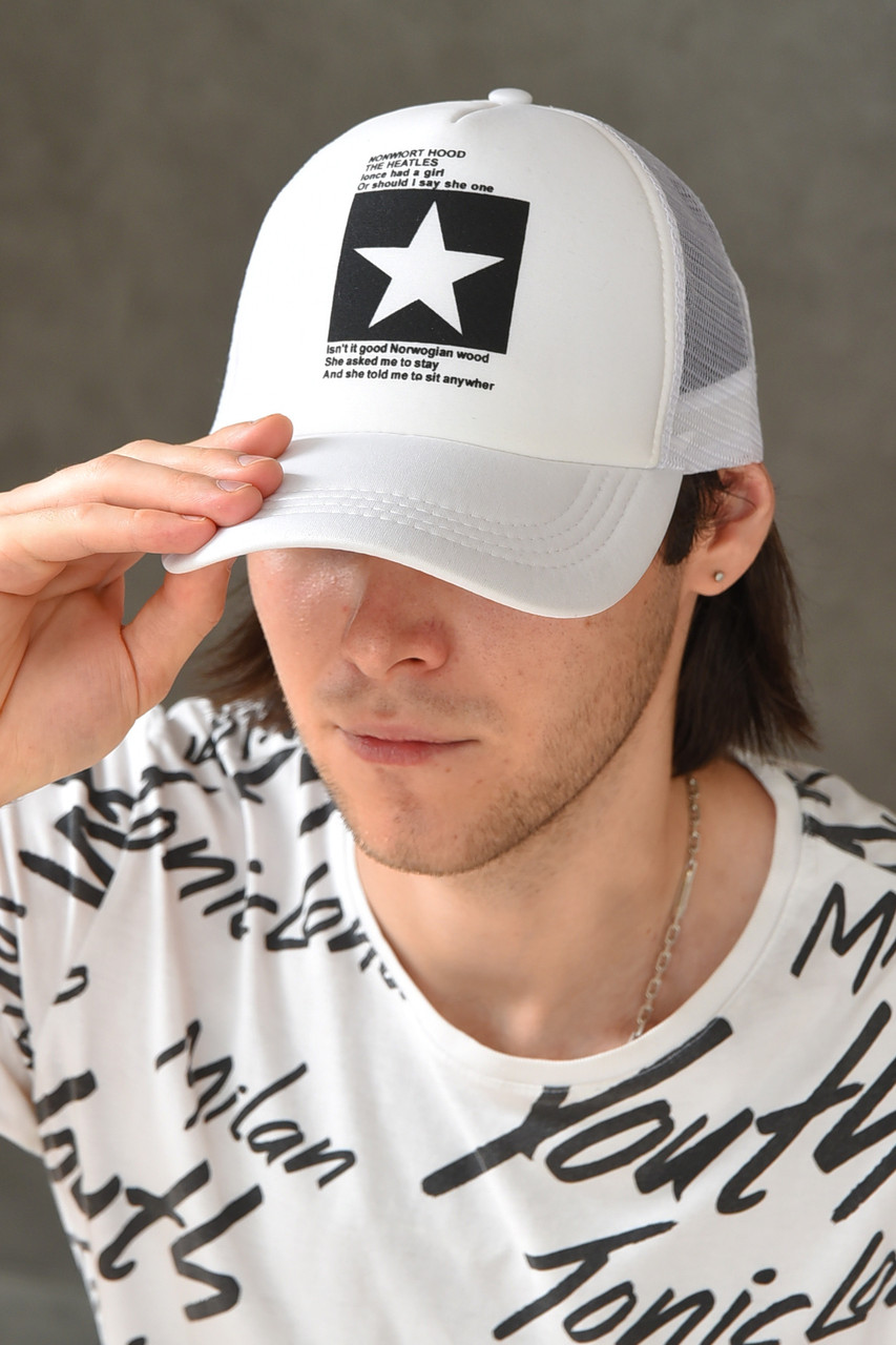 Кепка чоловіча білого кольору 160396P, фото 1