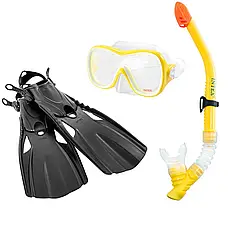 Набір 3 в 1 для плавання Intex 55658, розмір М (маска 55916: розмір M, (8+), обхват голови ≈ 50-56 см, трубка,