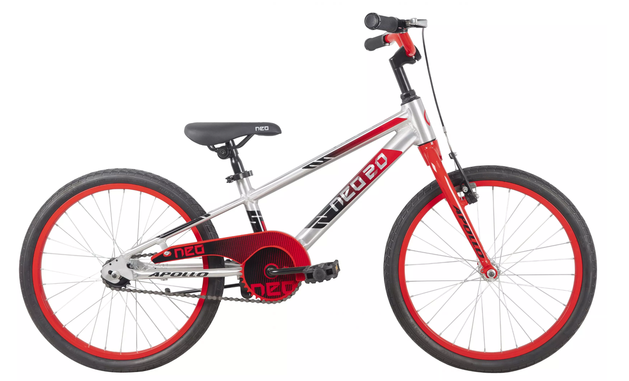 Велосипед 20" Apollo NEO boys Brushed Alloy / Red / Black Fade