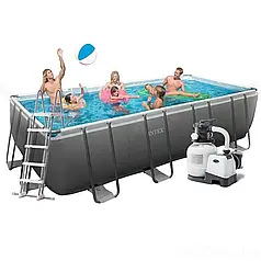 Каркасний басейн Intex 26356-7, 549 х 274 х 132 см (7 900 л/год, драбина, тент, підстилка)