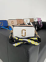Женская подарочна сумка Marc Jacobs The Snapshot White/Peach (белая) KIS02072 модная для стильной девушки