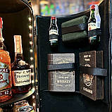 Бочка бар в чорному глянцевому кольорі з підсвіткою, наливатором, оригінальний подарунок боссу., фото 5