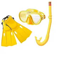 Набір 3 в 1 для плавання Intex 55655, розмір M (маска 55916: розмір M, (8+), обхват голови ≈ 50-56 см, трубка