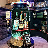 Бочка бар в чорному глянцевому кольорі з підсвіткою, наливатором, оригінальний подарунок боссу., фото 7