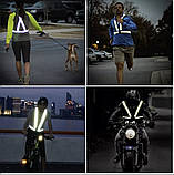 Світловідбиваючий жилет сигнальний пояс для велоспорту / бігу  у темну пору доби, фото 6