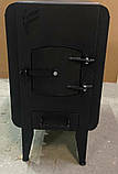 Буржуйка 4мм. на 120 м³, заводська піч-буржуйка у квартиру, теплицю, гараж, будинок з варильною поверхнею, фото 4