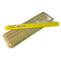 Пилочки для ногтей 25 шт желтые овальные 180/240 TINAFOX&BELADONNA (деревянная основа)