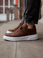 Классические мужские кроссовки коричневого цвета, коричневая стильная обувь с белой подошвой весна/осень