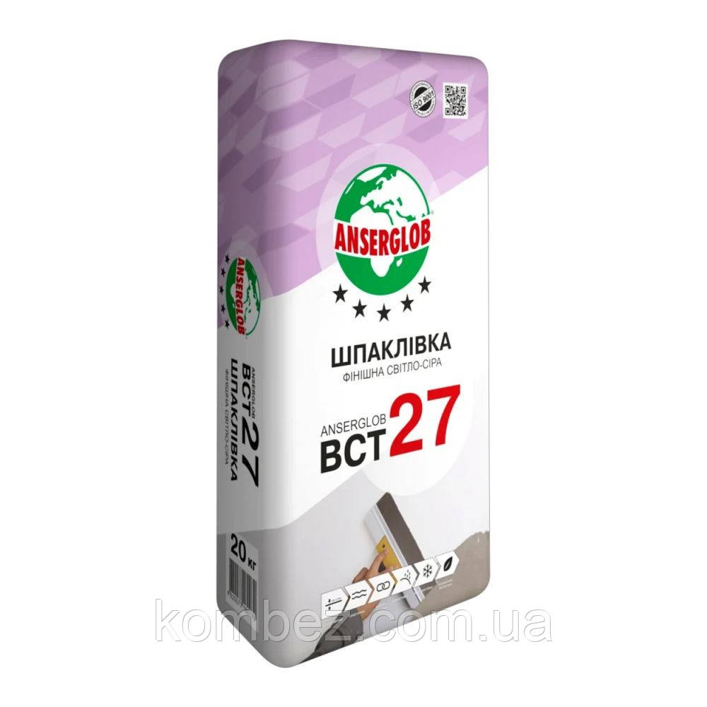 Шпаклівка фасадна фінішна світло-сіра ВСТ-27, 20кг