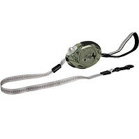 Поводок рулетка для собак до 35кг Flamingo Dogx2GO Belt Glassy L светоотражающая лента 2м (5411290211376)