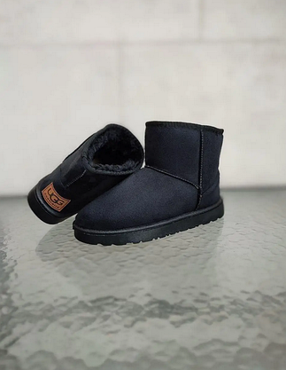Уги UGG короткі чорні екозамша жіночі напівсамі черевики унісекс EUR 40 - 24.5 см, фото 5