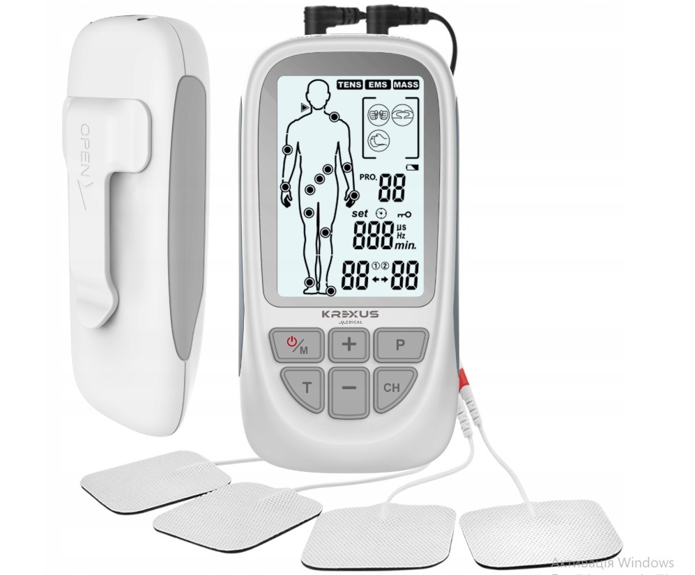 Електростимулятор-масажер KREXUS EX9165 TENS EMS 73 прог., фото 1