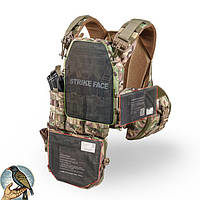 Тактичний бронежилет 6 Клас Warmor GEN 3 мультикам з системою швидкого скидання з плитами та пакетами,8 підсумків