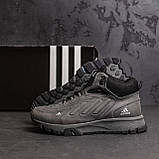 Черевики чоловічі зима на хутрі Adidas шкіряні, сірі високі черевики натуральна шкіра *A-04сір бот*, фото 3