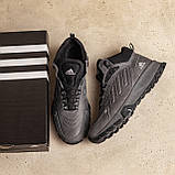 Черевики чоловічі зима на хутрі Adidas шкіряні, сірі високі черевики натуральна шкіра *A-04сір бот*, фото 5