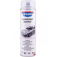 Акриловий лак прозорий глянсовий аерозоль Presto Clear Coat Glossy 500 мл.