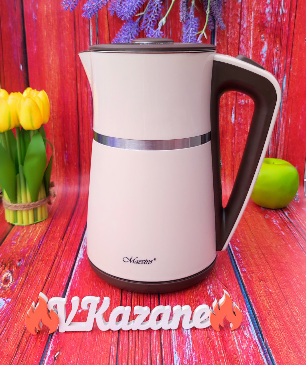 Електричний чайник 1.7 л дисковий Maestro MR-030-BIEGE Електрочайник 2200 Вт для дому, офісу, дачі, фото 1