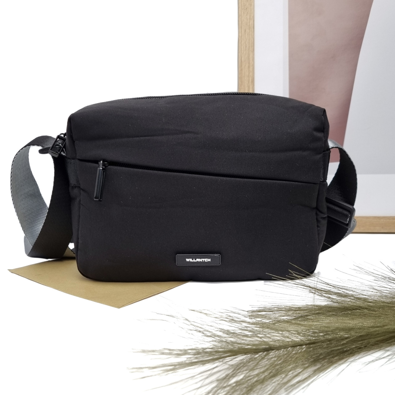 Сумка через плече жіноча поліестер чорний Арт.8003 black Willantch (54)