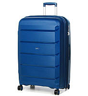 Средний чемодан полипропилен синий (80л) Арт.646 blue (M) Airtex Франція