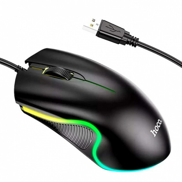 Комп&apos;ютерна миша Hoco GM19 Enjoy Gaming luminous wired mouse Black