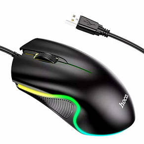Комп'ютерна миша Hoco GM19 Enjoy Gaming luminous wired mouse Black, фото 1