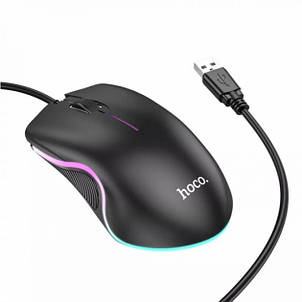 Комп'ютерна миша Hoco GM19 Enjoy Gaming luminous wired mouse Black, фото 3