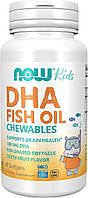 Рыбий жир для детей Now Foods, Kid's DHA Chewables, Tasty Fruit, 100 мг, 60 капсул