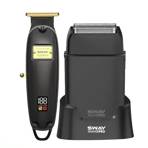 Комбо-набір для стрижки тример та шейвер Sway Vester S BGE, Shaver Pro Black (115 KIT11), фото 1