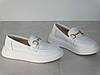 Стильні білі шкіряні туфлі лофери жіночі 37р, фото 10