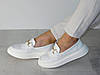 Стильні білі шкіряні туфлі лофери жіночі 37р, фото 5