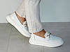 Стильні білі шкіряні туфлі лофери жіночі 37р, фото 4