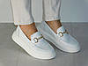 Стильні білі шкіряні туфлі лофери жіночі 37р, фото 7