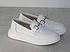 Стильні білі шкіряні туфлі лофери жіночі 37р, фото 9