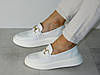 Стильні білі шкіряні туфлі лофери жіночі 37р, фото 8