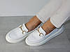 Стильні білі шкіряні туфлі лофери жіночі 37р, фото 2