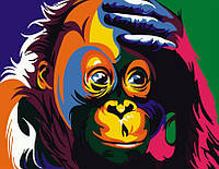 Картина по номерам Strateg Поп-арт обезьянка (SR-B-DY002) 40 х 50 см