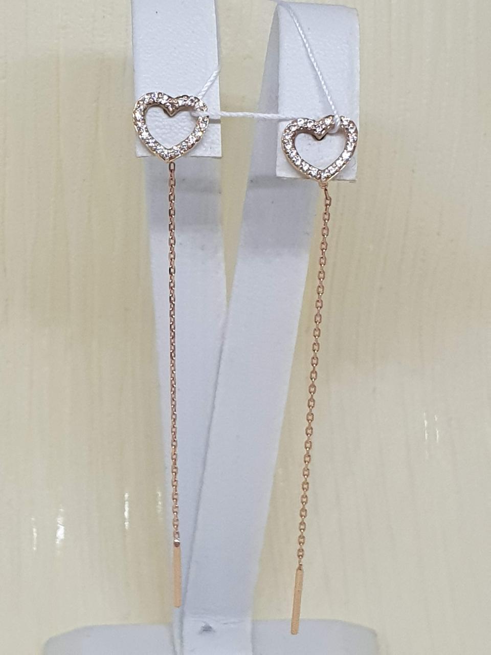 Золоті сережки-протяжки.  2/1021/4