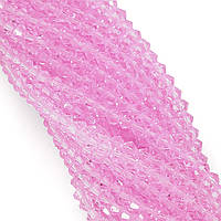 Бусины хрустальные Биконус, размер 4х4,2мм, +-95шт., цвет Розовый