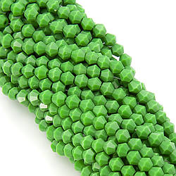Намистини кришталеві Біконус 4х4,2 мм Ø 1 мм (+-95 шт.) Зелений непрозорий