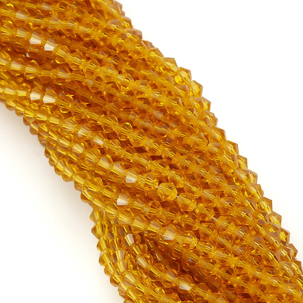 Намистини кришталеві Біконус 3,5х3,2 мм Ø 0,8 мм (+-125 шт.) Рудий, фото 1