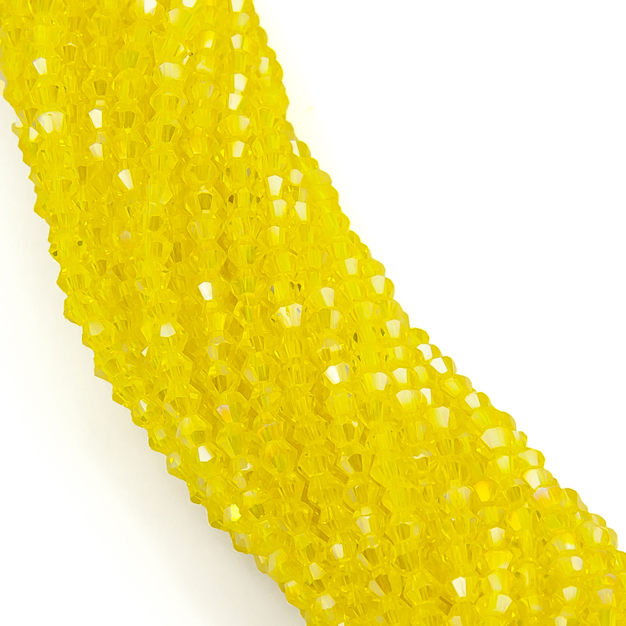 Намистини кришталеві Біконус 2,3х3 мм Ø 0,8 мм (+-160 шт.) Цитрін АВ, фото 1