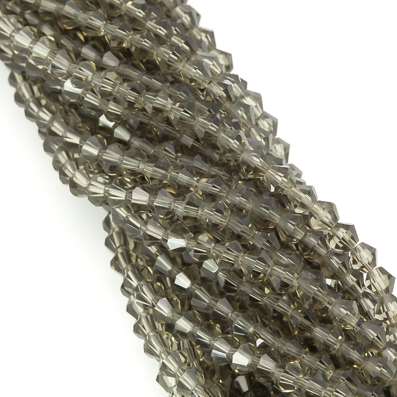 Намистини кришталеві Біконус 4х4,2 мм Ø 1 мм (+-95 шт.) Сірий, фото 1