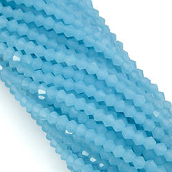 Намистини кришталеві Біконус 4х4,2 мм Ø 1 мм (+-95 шт.) Небесний