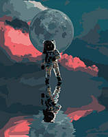 Раскраска для взрослых Strateg Космонавт за облаками (SR-B-DY098) 40 х 50 см