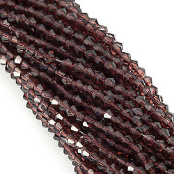 Намистини кришталеві Біконус 4х4,2 мм Ø 1 мм (+-84 шт.) Слива