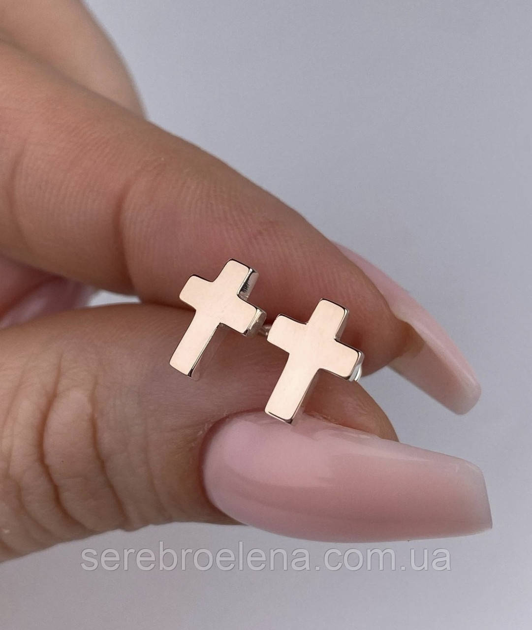 Срібні сережки з покриттям родій 1189.10, фото 1