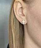 Срібні сережки з покриттям родій 1189.10, фото 3