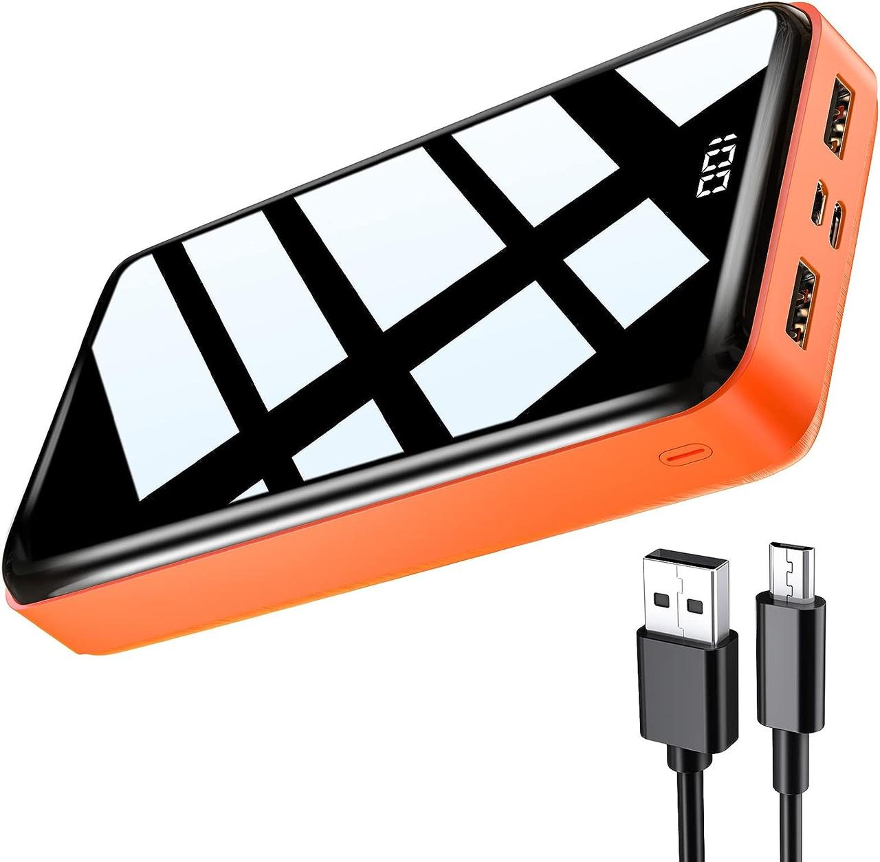 Павербанк 30000 mAh Повербанк акумулятор великої ємності: портативний зарядний пристрій Bextoo з 2 виходами